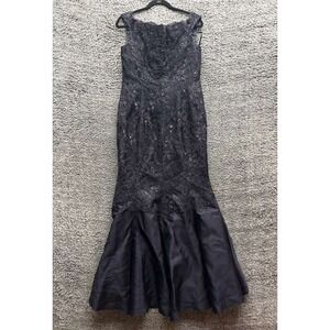 Helen Morley Silk Blend Lace Sleeveless Formal Evening Gown Black Womens Size 12